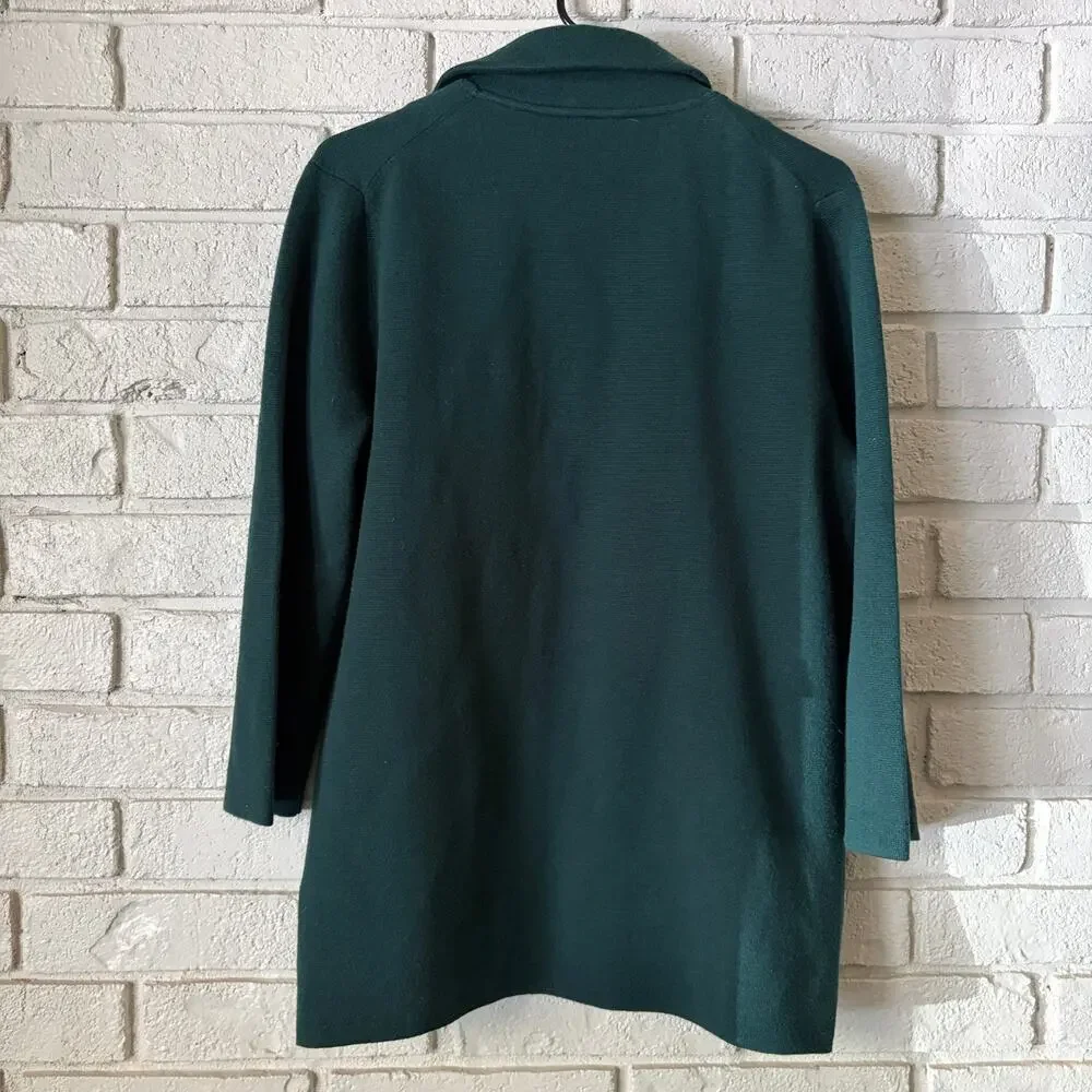 J. Crew Sophie Open Front Sweater Blazer Evergreen Women Sz S Wool Blend Classic